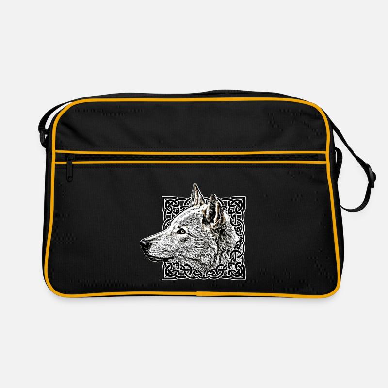 Wolf, grau Retro Tasche