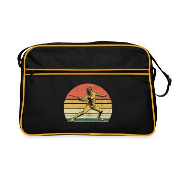 Retro Fence Sword Epee Fencing Fencer Athlete - Retro Bag - black/gold - Front