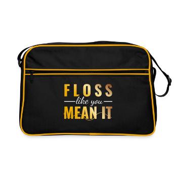 Fil dentaire comme vous le pensez dentiste dentisterie dentaire de - Sac Retro - noir/or - Devant