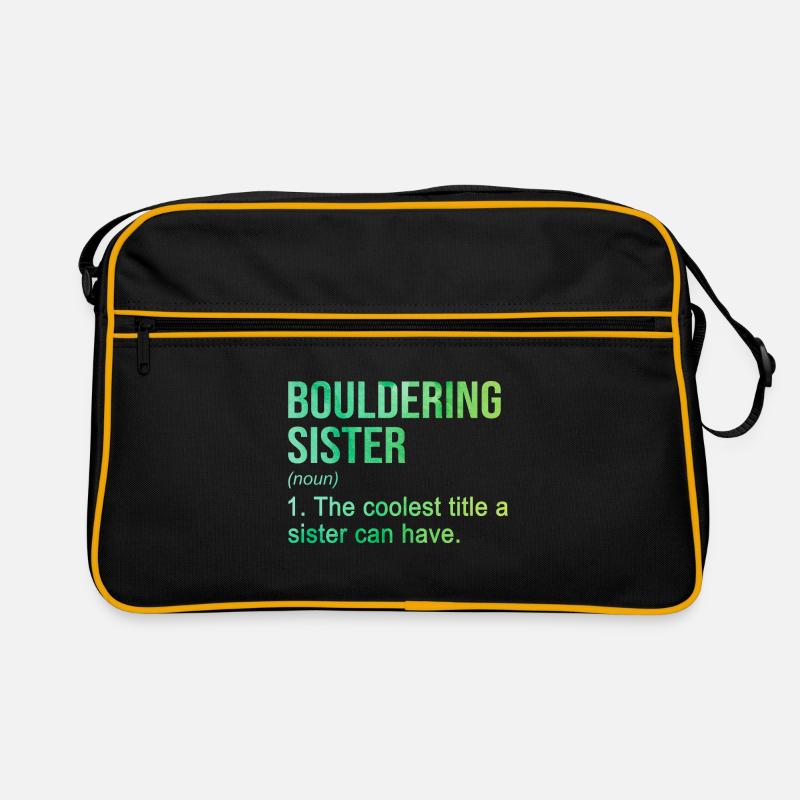 Bouldering Sister Noun Definition Boulder Rock Cli Retro Tasche