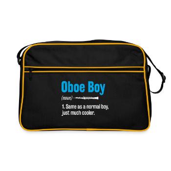 Oboe Boy Oboe Basoonist Marching Band Instrument B - Retro Bag - black/gold - Front