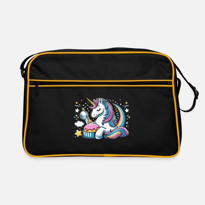 Einhorn Cupcake Herz Bäcker Backen Backen Cupcakes Retro Tasche