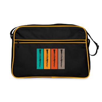 Oboe Player Oboe Basoonist Marching Band Instrumen - Retro Bag - black/gold - Front