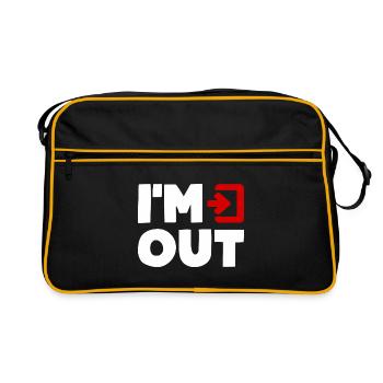 Je suis OUT Exit Without Me Am Out Humour Fun - Sac Retro - noir/or - Devant