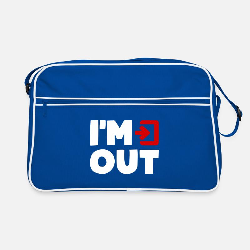 I'M OUT Exit Ohne Mich Bin Raus Humor Spaß Retro Tasche