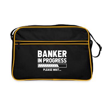 Banker In Progress Please Wait Bookkeeper Finance - Retro Tasche - Schwarz/Gold - Vorne