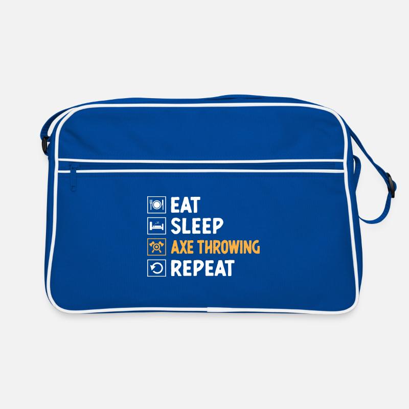 Eat Sleep Axe Throwing Repeat Hatchet Thrower Retro Bag