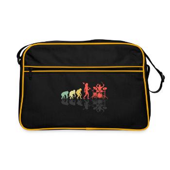 Drummer Evolution Drum Music Lover Drumming Drumme - Sac Retro - noir/or - Devant