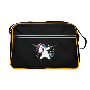 Dubbing Unicorn Fencer Sword Epee Fencing Athlete - Retro Bag - black/gold - Front