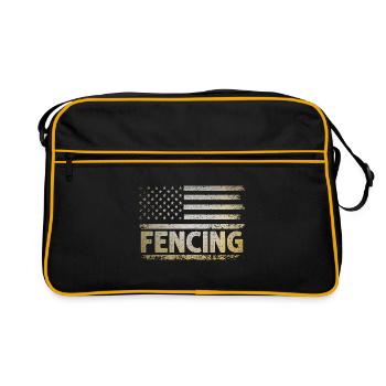 American Flag USA Fencing Sword Epee Fencer - Retro Bag - black/gold - Front