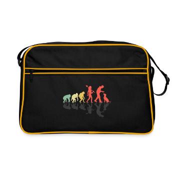 Evolution Labrador Retriever Lab Hund Retriever - Retro Tasche - Schwarz/Gold - Vorne