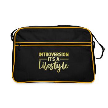 Introversion C’est un dicton de style de vie pour - Sac Retro - noir/or - Devant