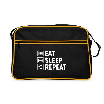 Eat Sleep Repeat Sayings For Introverts - Retro Bag - black/gold - Front