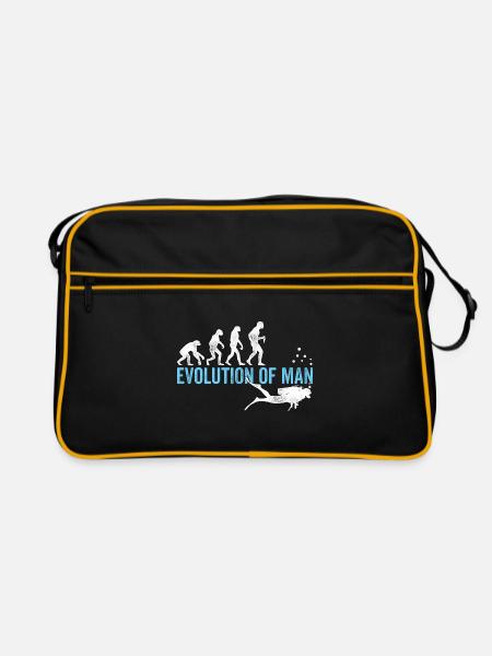 Evolution Graphic Diver Diving Scuba Diver Apnoe S - Retro Tasche - Schwarz/Gold - Vorne