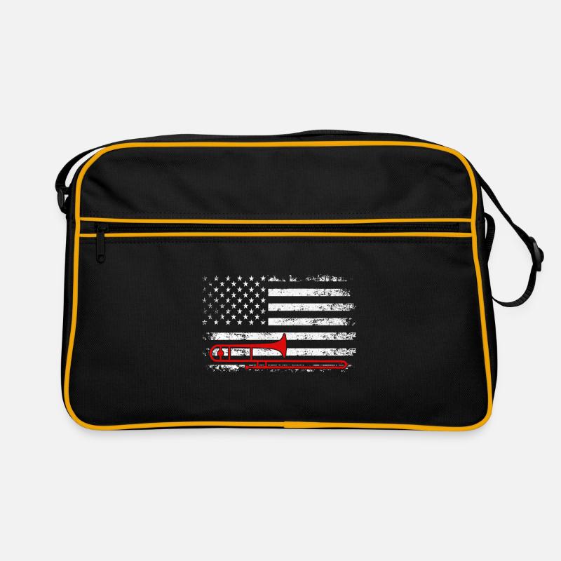 Trombonist Trombone Player American Flag Marching Retro Bag