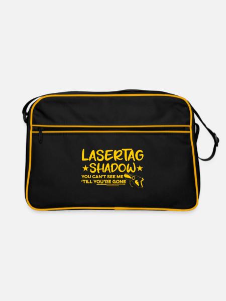 Lasertag Shadow You Can't See My Till You're Gone - Retro Tasche - Schwarz/Gold - Vorne