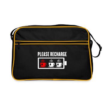 Please Reacharge Tea Lover Tea Drinking Tea Brewin - Retro Tasche - Schwarz/Gold - Vorne