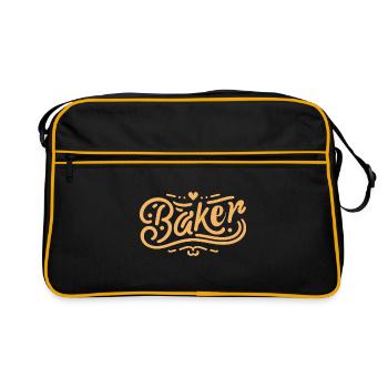 Bäcker Backen Gebäck Brot Backen Kuchen Bäcker - Retro Tasche - Schwarz/Gold - Vorne
