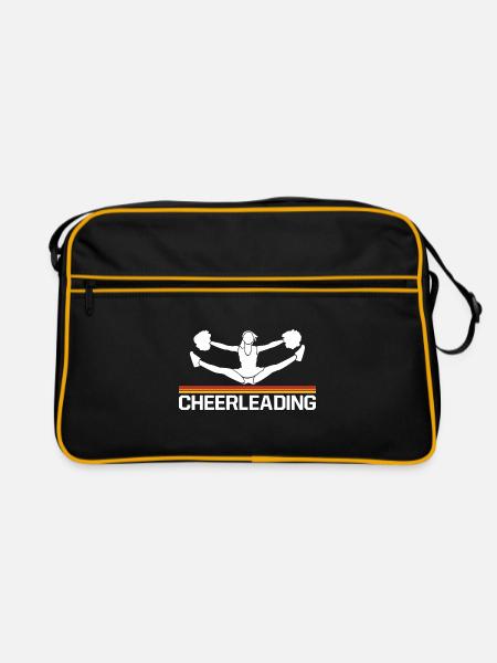 Cheer Graphic Cheerleading Cheerleader Gymnast Dan - Retro Tasche - Schwarz/Gold - Vorne