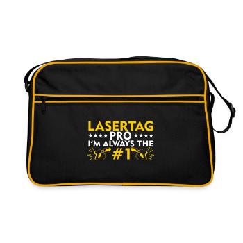 Lasertag Pro I'm Always The Number One Lasergame P - Retro Tasche - Schwarz/Gold - Vorne