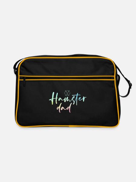 Hamster Dad Graphic Hamster Pet Owner Animal Lover - Retro Tasche - Schwarz/Gold - Vorne