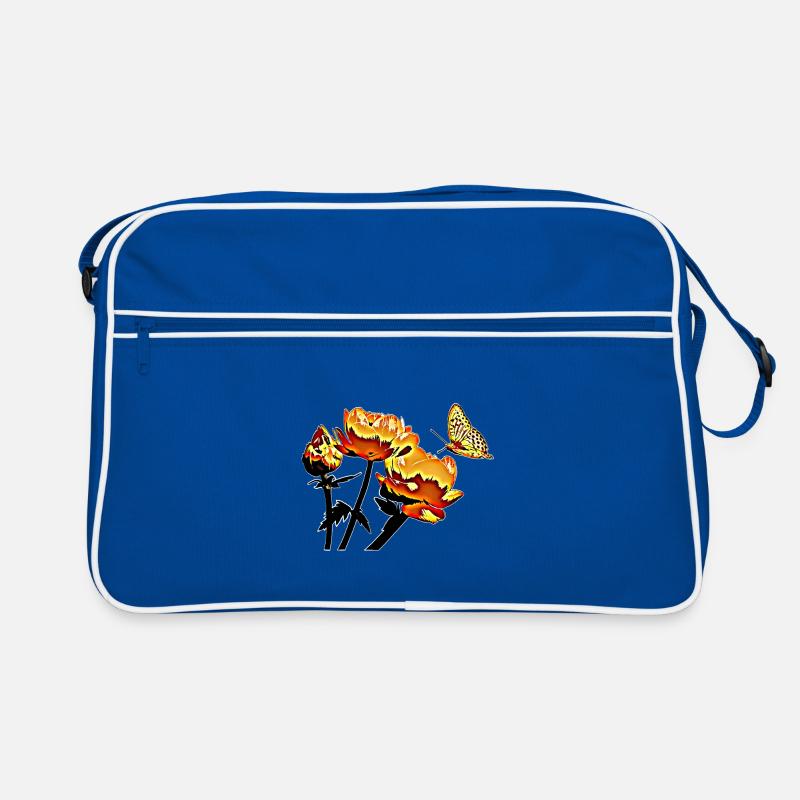 Papillon et fleurs Sac Retro
