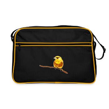 Grünfink - Retro Tasche - Schwarz/Gold - Vorne