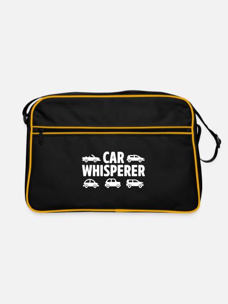 Car Whisperer Car Lover Car Mechanic Vehicle Techn - Retro Bag - black/gold - Front