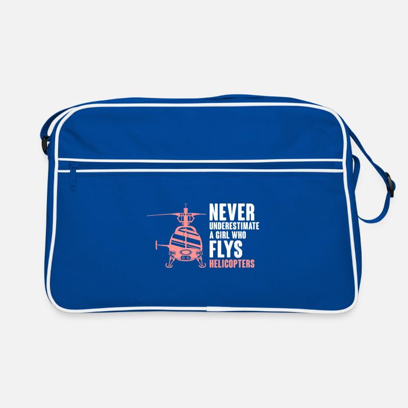 Never Underestimate A Girl Who Flys Helicopters Pi Retro Bag