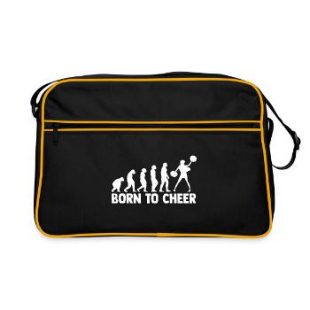Born To Cheer Cheerleading Cheerleader Cheerdance - Retro Tasche - Schwarz/Gold - Vorne