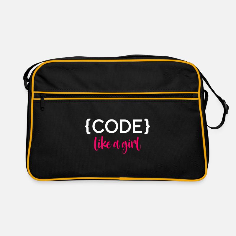 Code Like A Girl Programming Coder Computer Geek D Retro Tasche
