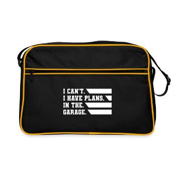 I Can't I Have Plans In The Garage Car Lover Mecha - Retro Bag - black/gold - Front
