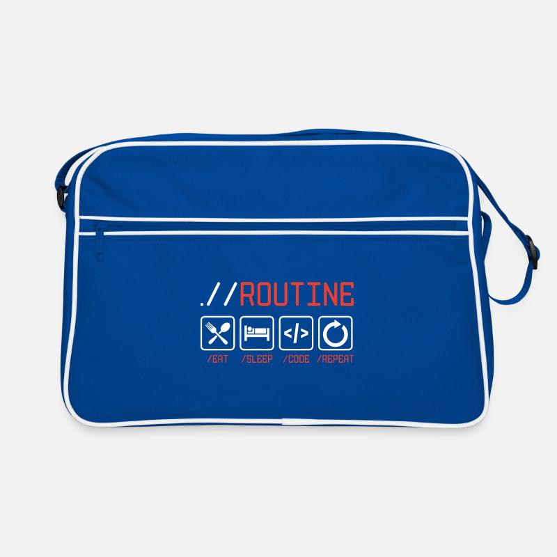 Routine Eat Sleep Code Repeat Software Developer C Retro Tasche