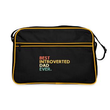 Best Introvert Dad Ever Sayings For Introverts - Retro Bag - black/gold - Front