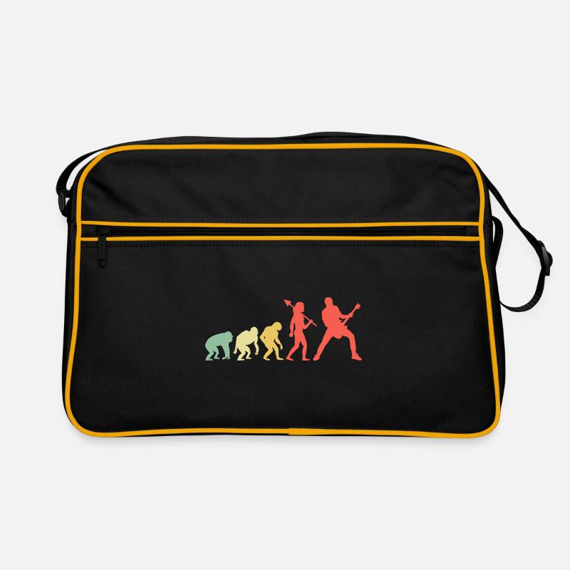Evolution Bassist Bass Player Musician Retro Bag