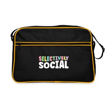 Selectively Social Sayings For Introverts - Retro Bag - black/gold - Front