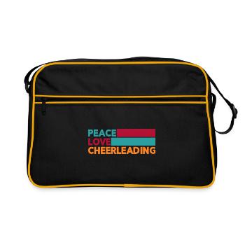 Peace Love Cheer Cheerleading Cheerdance Sports Tu - Retro Tasche - Schwarz/Gold - Vorne
