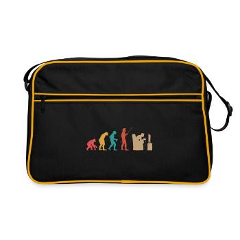 Evolution Graphic Video Game Player Gaming Gamer P - Retro Tasche - Schwarz/Gold - Vorne