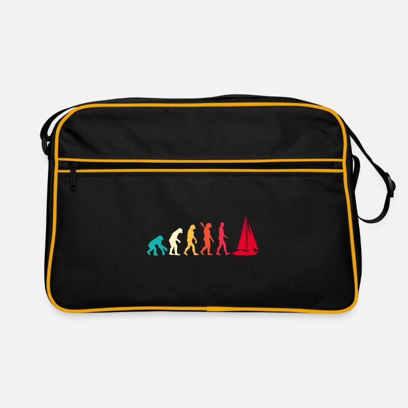 Evolution Graphic Sailboat Captain Sailing Sea Boa Retro Tasche
