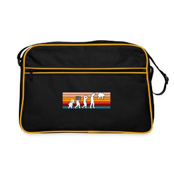 Evolution Of Man Coding Software Developer Program - Retro Tasche - Schwarz/Gold - Vorne