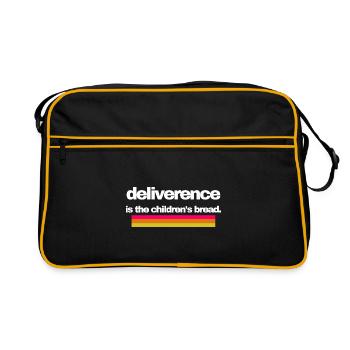 Befreiung ist das Kinderbrot-Design - Retro Tasche - Schwarz/Gold - Vorne