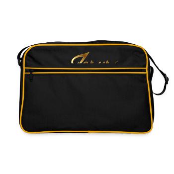 Jesus liebt dich - Retro Tasche - Schwarz/Gold - Vorne