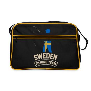 Équipe de pêche en Suède Conception d’aventure - Sac Retro - noir/or - Devant