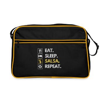 Eat Sleep Salsa Repeat Dancing Dancing Dance School - Retro Bag - black/gold - Front
