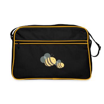 Abeilles Abeilles Apiculture insecte miel Guêpe Bourdons - Sac Retro - noir/or - Devant