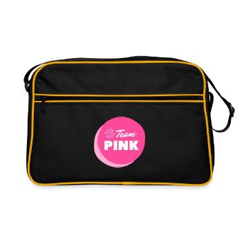 Team Pink Breast Cancer lutte contre le cancer en boucle - Sac Retro - noir/or - Devant