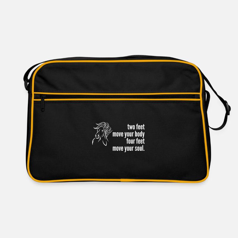 Körper Seele Pferde Reiter Reiten Erholung Geist Retro Tasche