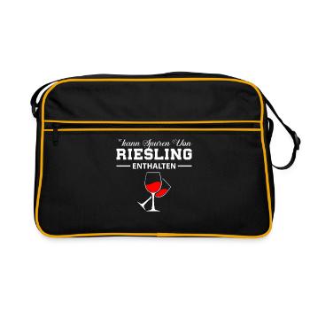 Kann Spuren von Riesling enthalten Wein Spruch - Retro Bag - black/gold - Front