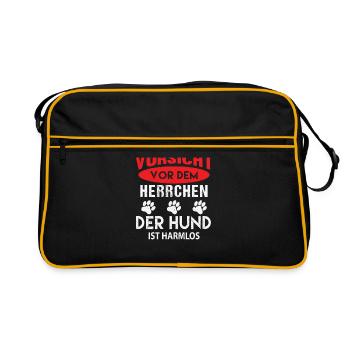 Beware of the master the dog is harmless - Retro Bag - black/gold - Front
