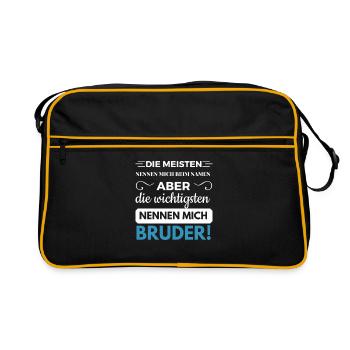 Brother heart brother family saying siblings Brudi - Retro Bag - black/gold - Front